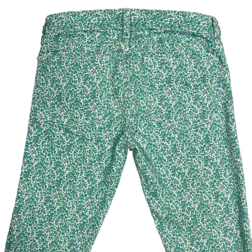 J.Crew Toothpick Floral Skinny Jeans Size 25 Stretch Ankle Pants